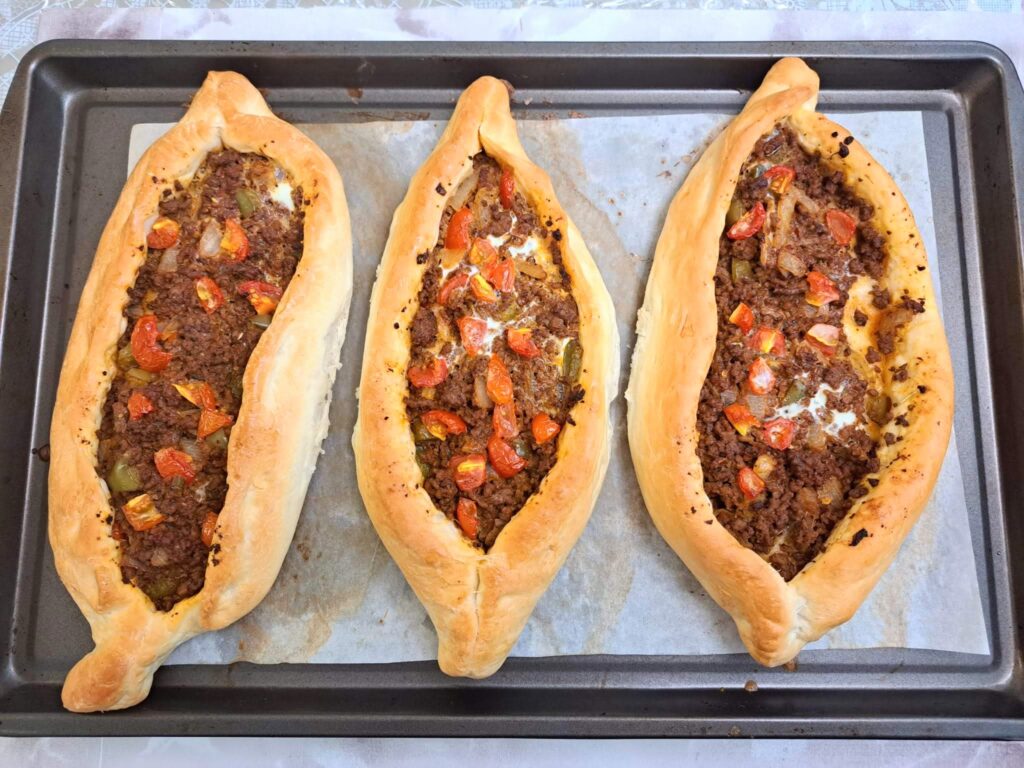 Turkish Pide fresh out of the oven