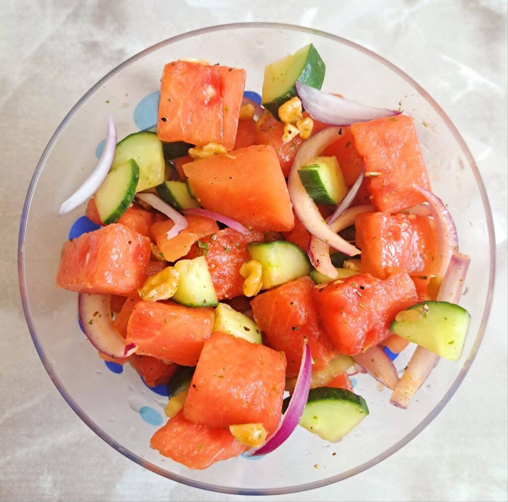 Tangy, Crunchy Watermelon Salad