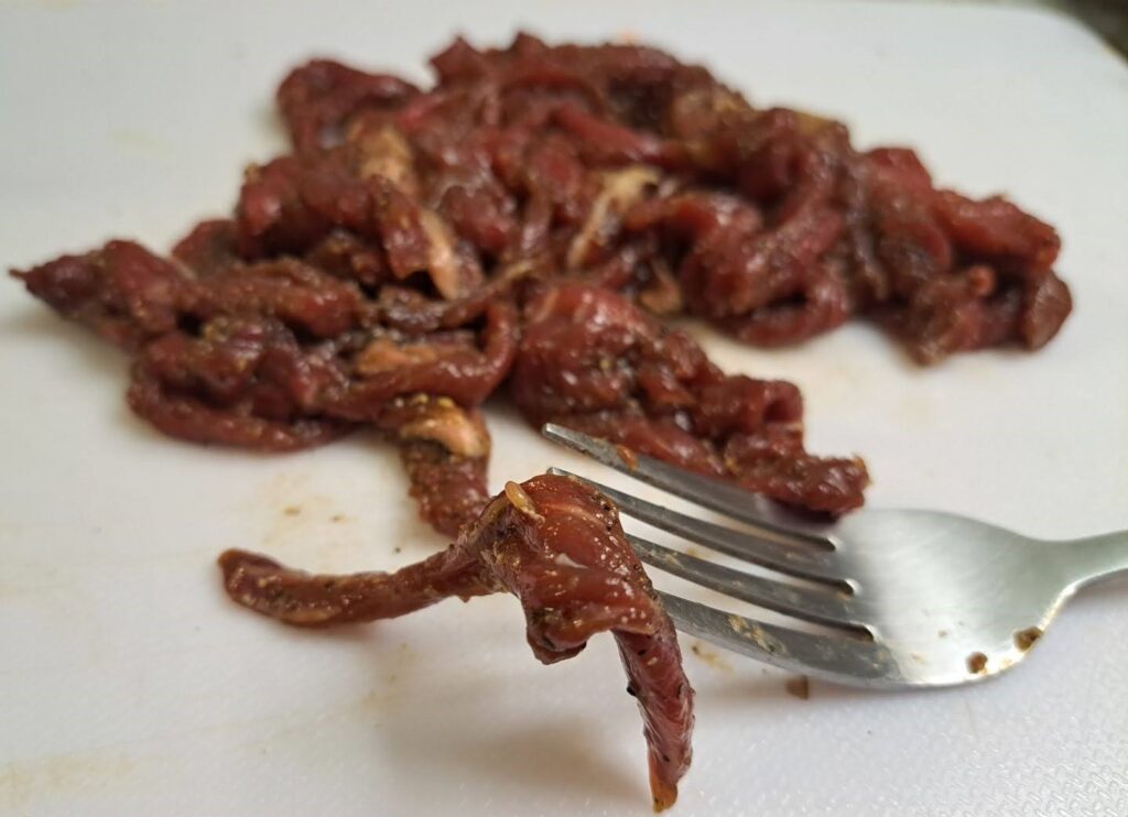 Thin slices of marinated beef 