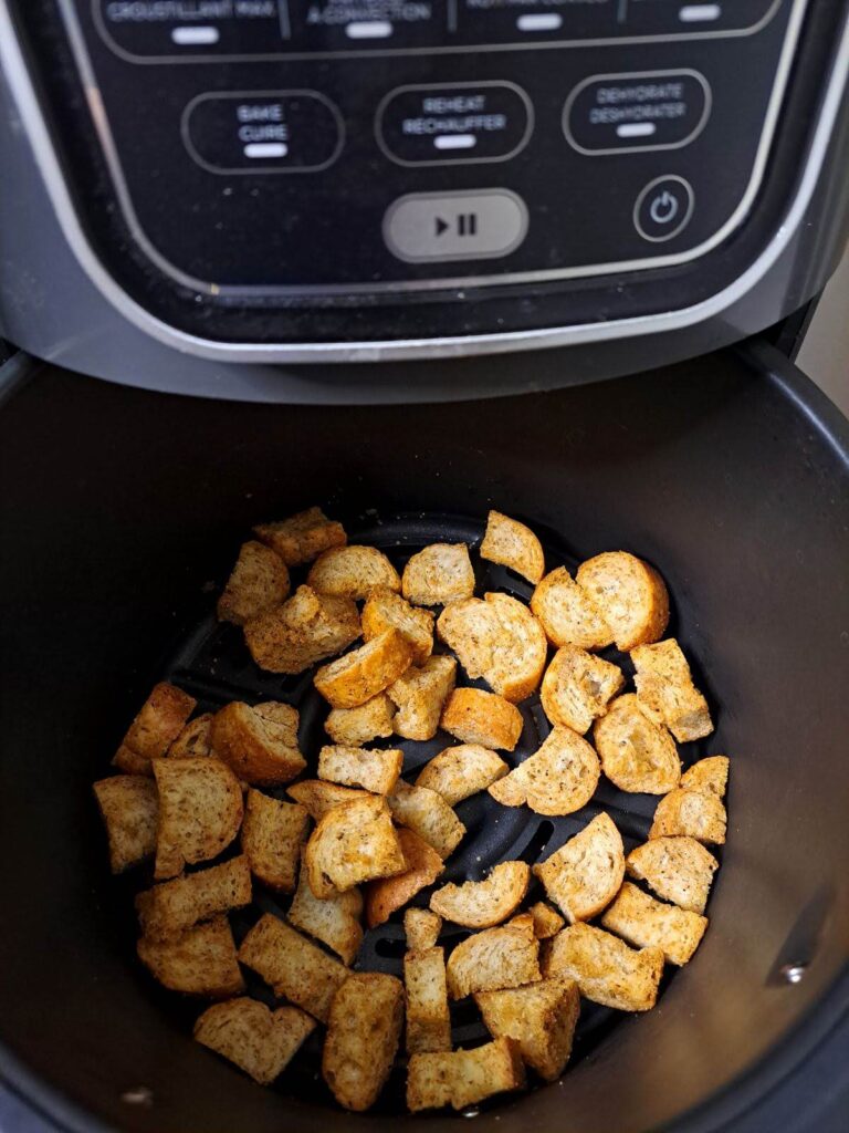 Air fried croutons